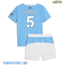 Camisa de time de futebol Manchester City John Stones #5 Replicas 1º Equipamento Infantil 2025-26 Manga Curta (+ Calças curtas)